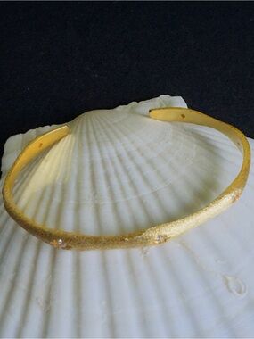 Gold Tone Hammered Cuff Bracelet